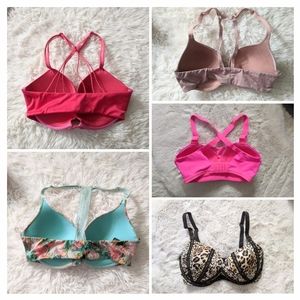 Set of 5 Victoria Secret Pushup Bras 32DD / 32E